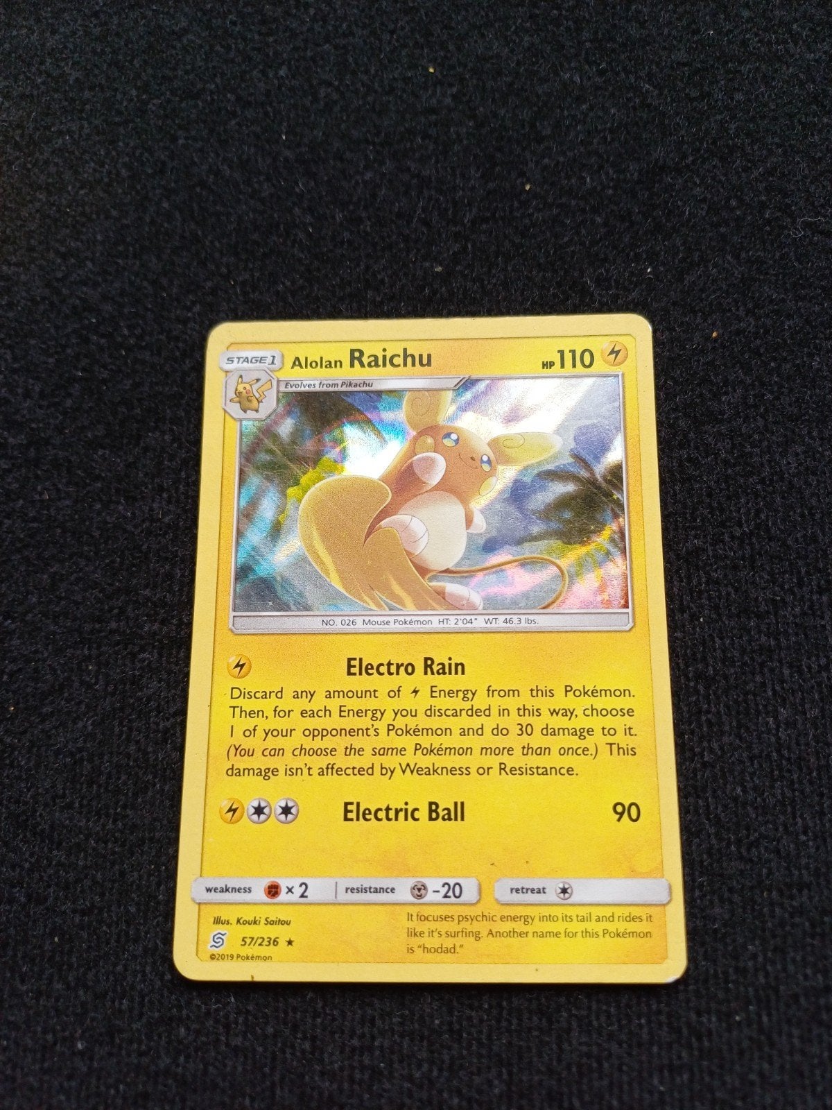 Pokémon Alolan Raichu - 57/236, Ophalen of Verzenden, Losse kaart