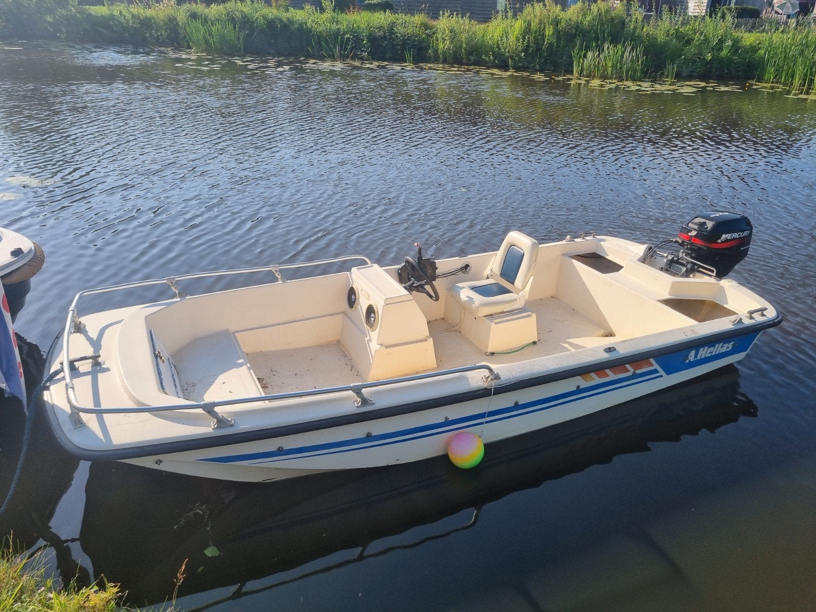 A.Hellas Consoleboot met 9.9pk Mercury 4takt, Watersport en Boten, Vis- en Consoleboten, Gebruikt, Tot 10 pk, Ophalen of Verzenden