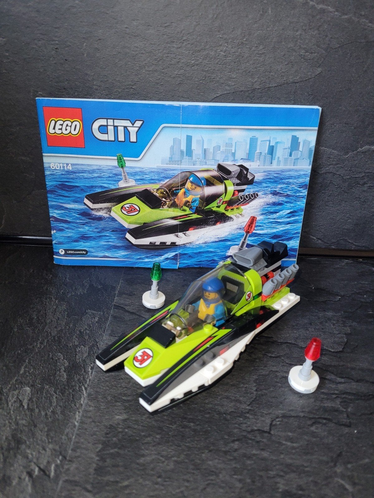Lego City 60114 Raceboot - Complete set met minifiguur, Lego, Ophalen of Verzenden, Inclusief instructies, Complete set