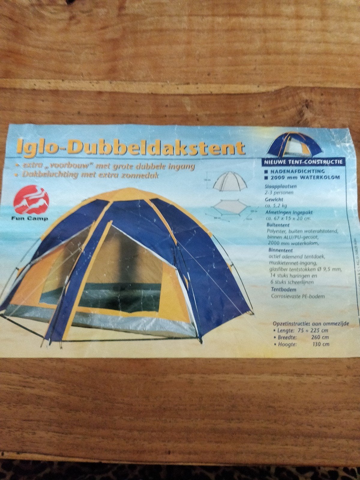 Fun Camp Iglotent - Dubbeldakstent voor 2-3 personen, Ophalen of Verzenden, Zo goed als nieuw, Tot en met 3