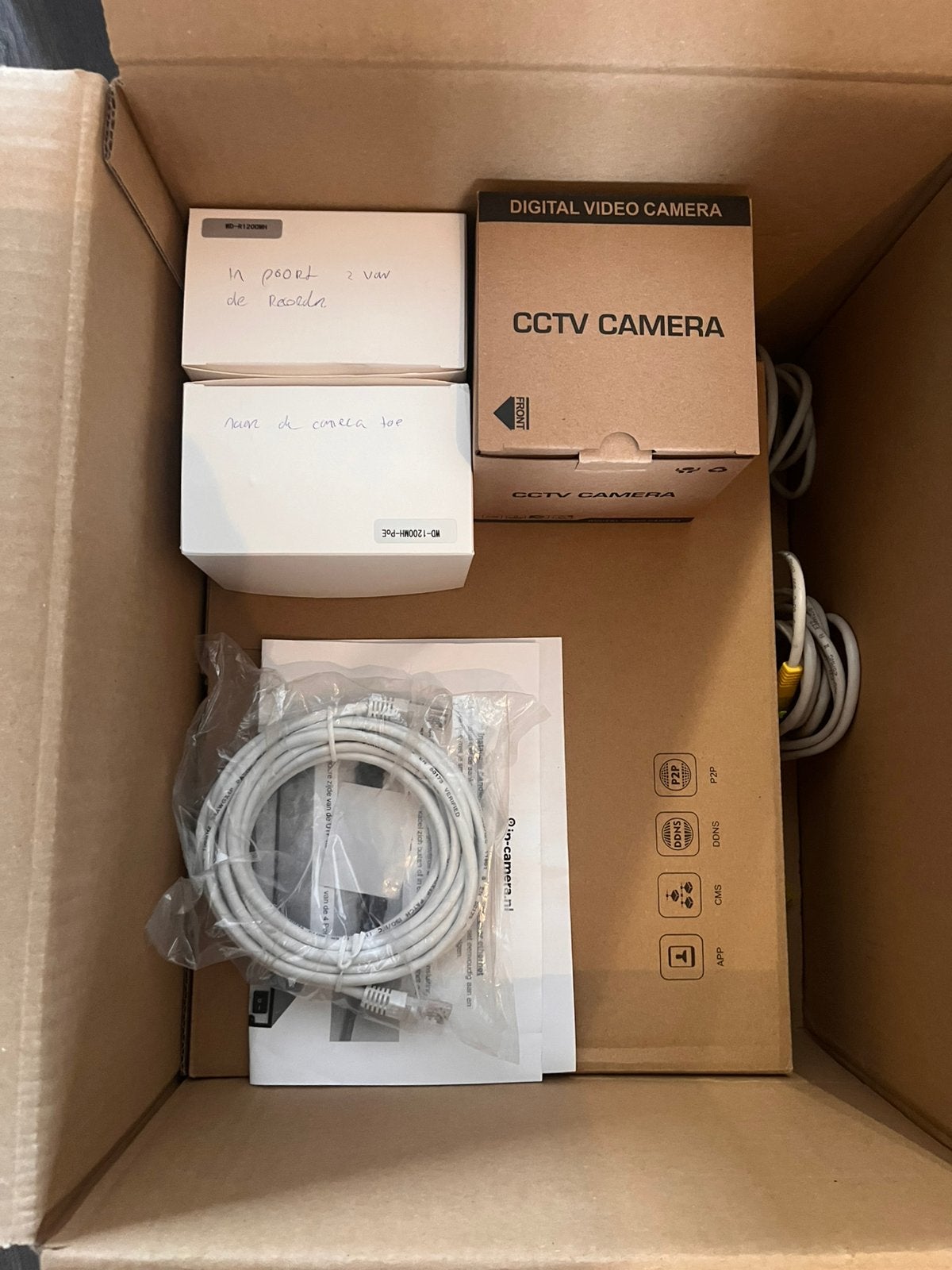 Complete set draadloze IP Camera + 4 kanaals NVRrecorder 1Tb, Ophalen, Zo goed als nieuw, Buitencamera