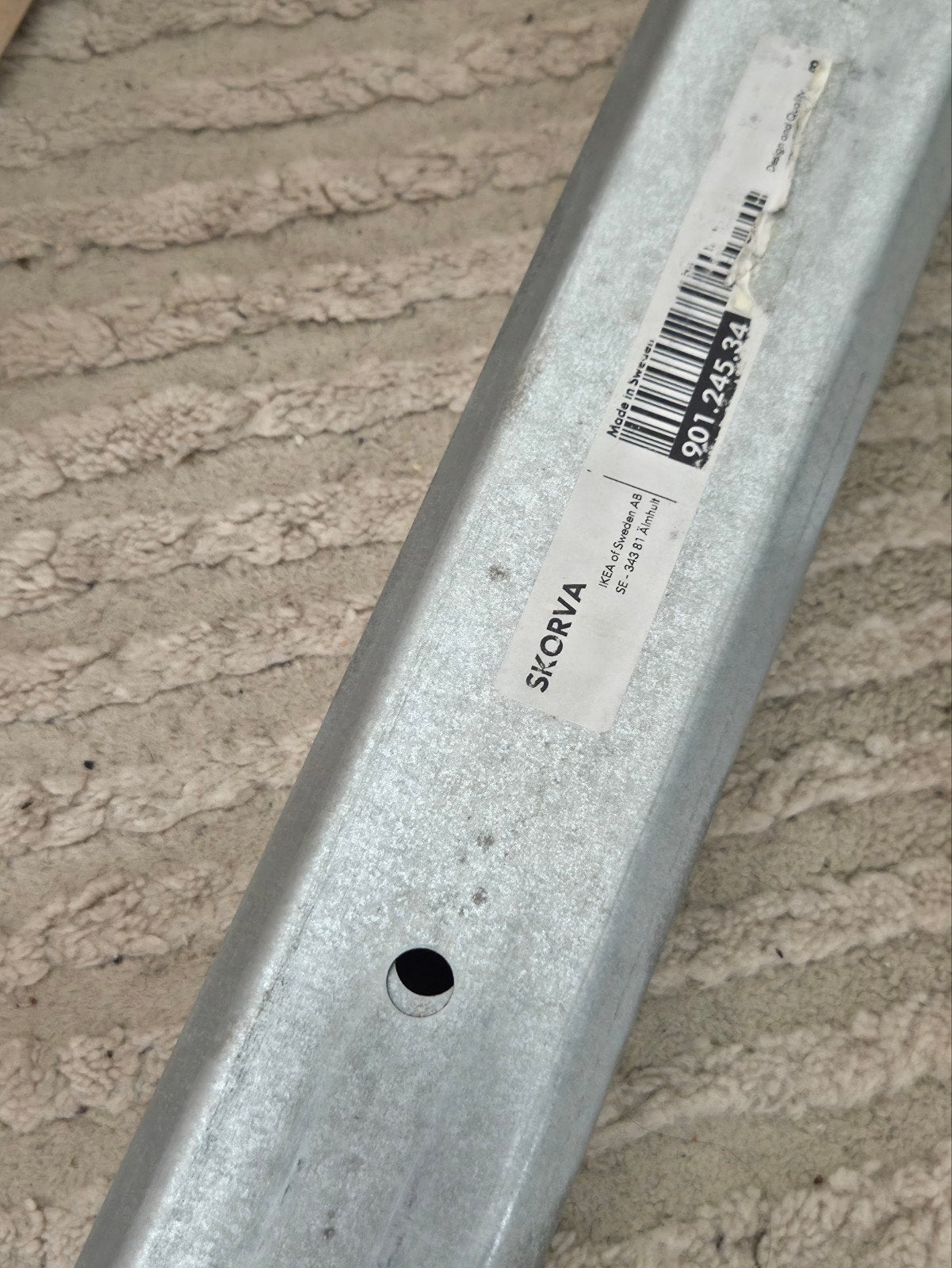 IKEA SKORVA bedbalk - Gegalvaniseerd staal, Ophalen, Gebruikt, Modern, functioneel, Tweepersoons