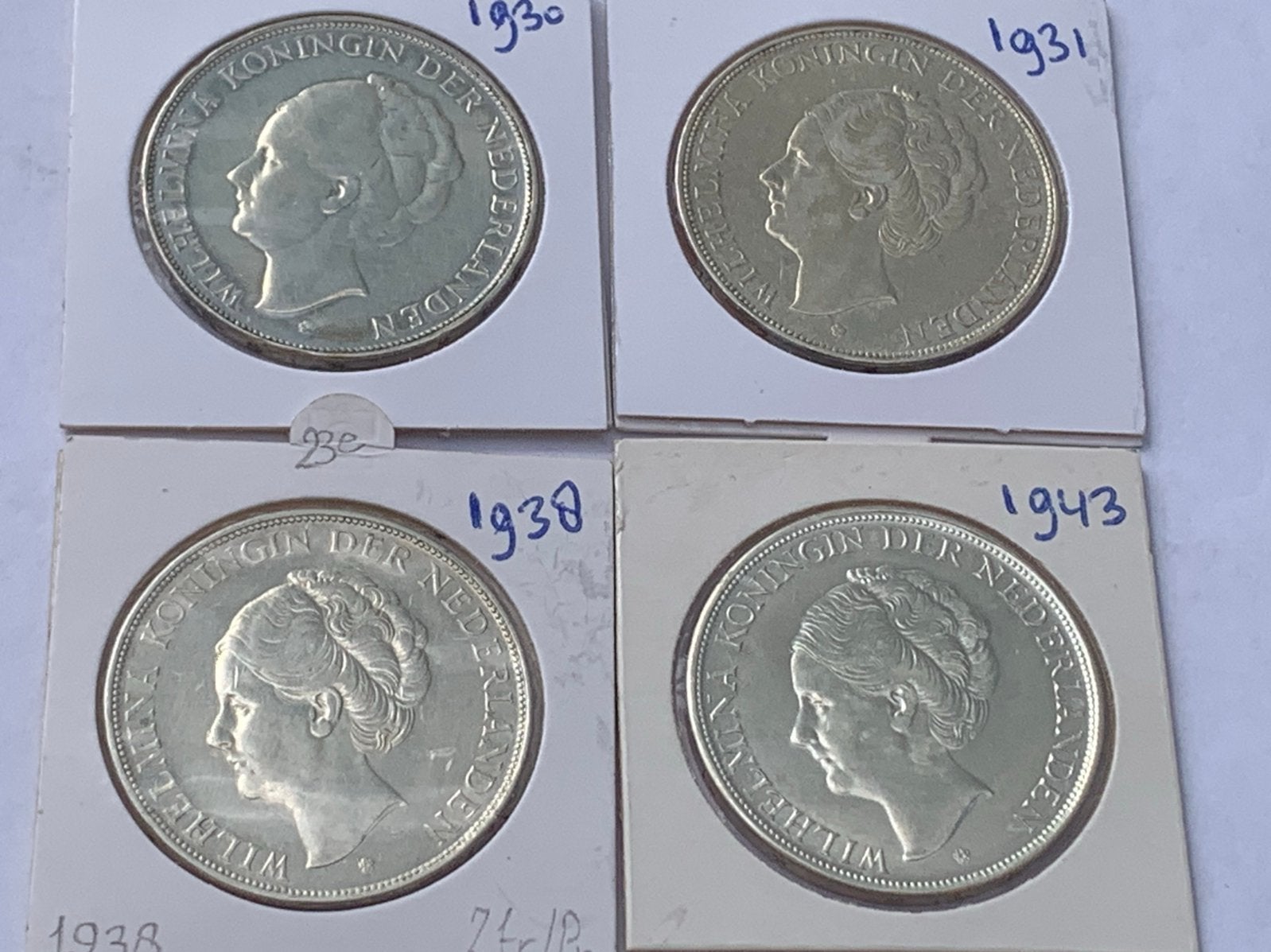 4 prachtige rijksdaalders wilhelmina 1930,1931,1938,1943, Postzegels en Munten, Munten | Nederland, Ophalen of Verzenden, Koningin Wilhelmina