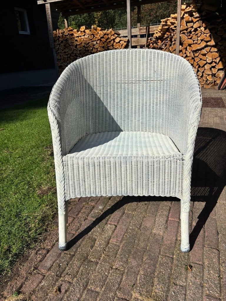 Stoel LLoyd Loom, Ophalen, Gebruikt, Wit, Riet of Rotan