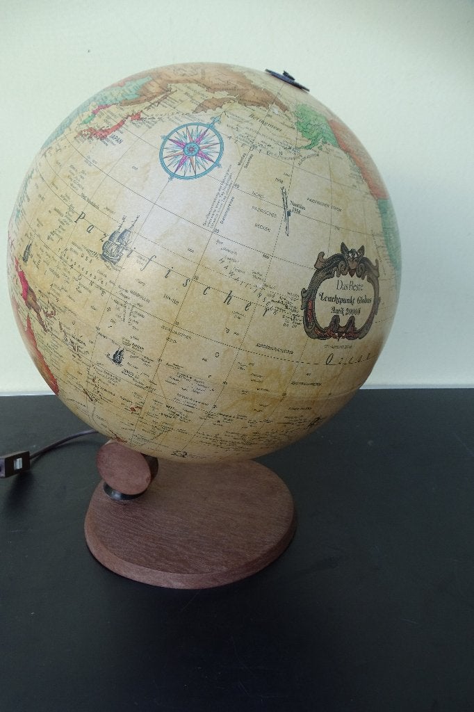 Replica van een oude globe/wereldbol, Ophalen, Draaibaar, Kunststof, Zo goed als nieuw