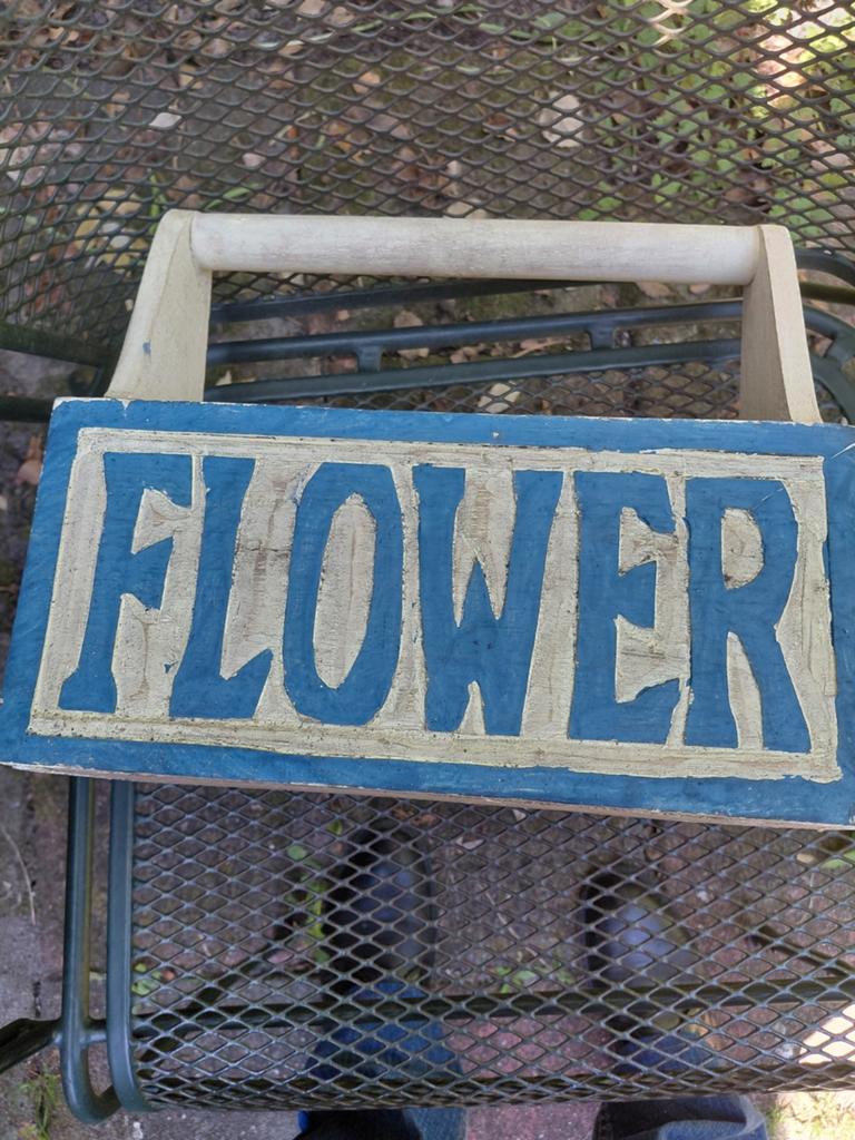 Decoratieve houten bloembak met handvat, Antiek en Kunst, Ophalen of Verzenden