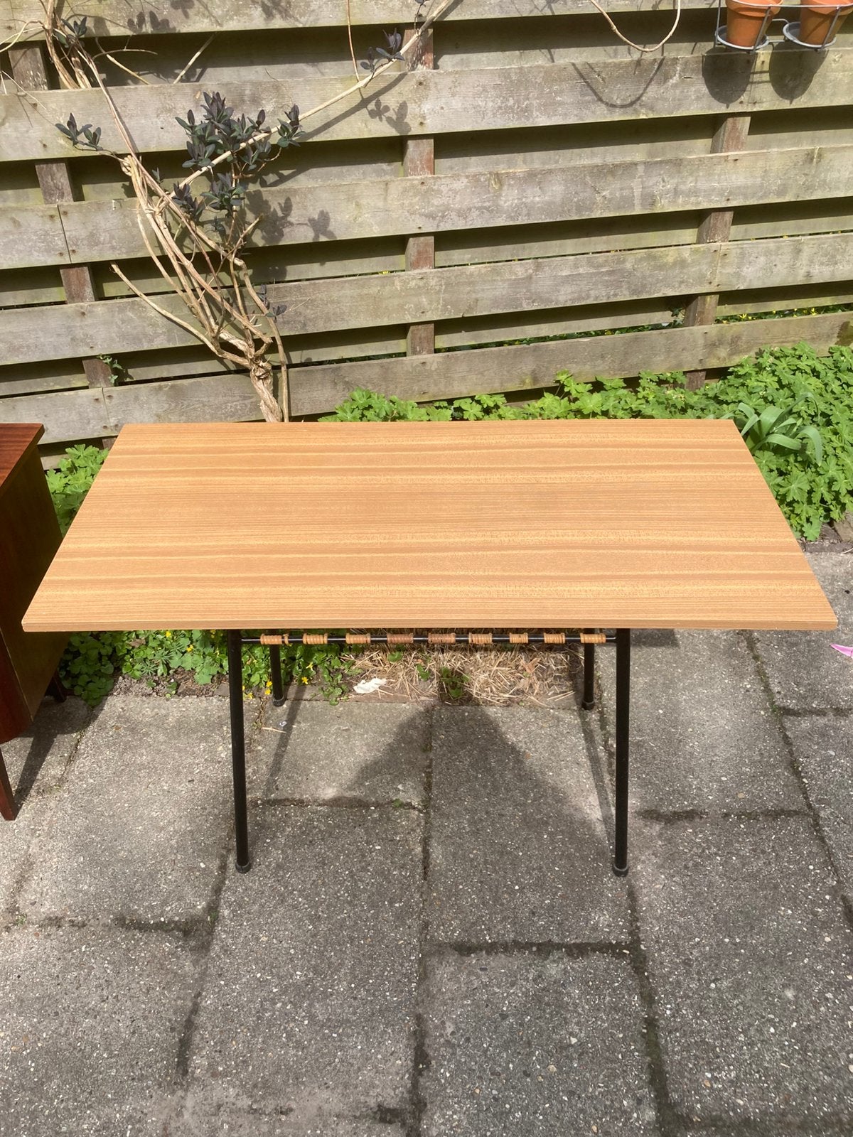 Vintage terras/serre tafel met formica blad jaren 70, Ophalen