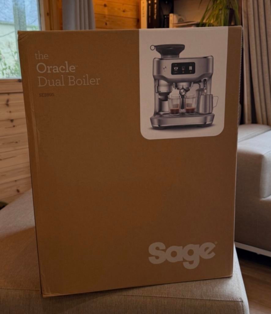 Gloednieuwe in doos sage oracle dual boiler SES995BSS4EEU1, Witgoed en Apparatuur, Koffiezetapparaten, Ophalen of Verzenden, Zo goed als nieuw
