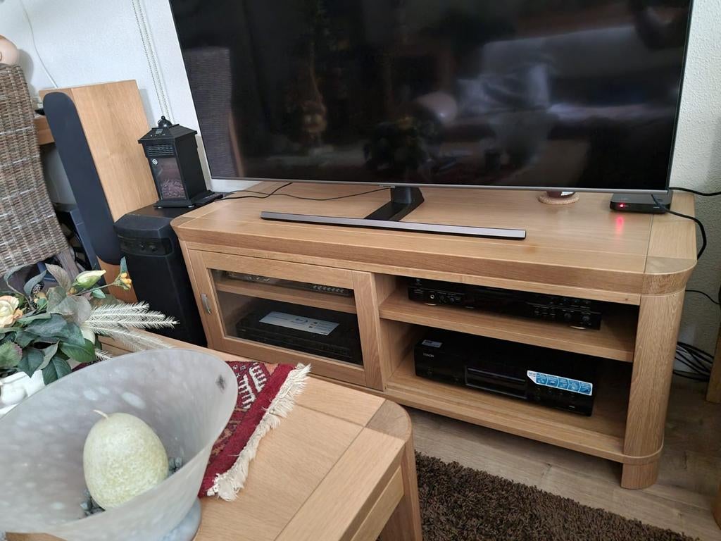 Blank Eiken faro TV-meubel met opbergruimte, Huis en Inrichting, Kasten | Televisiemeubels, Ophalen, Eikenhout, 150 tot 200 cm