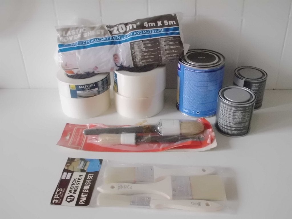 DIY knutsel - of verfpakket HEMA en Action verf div. kwasten, Ophalen, Gebruikt, Zwart, Lak