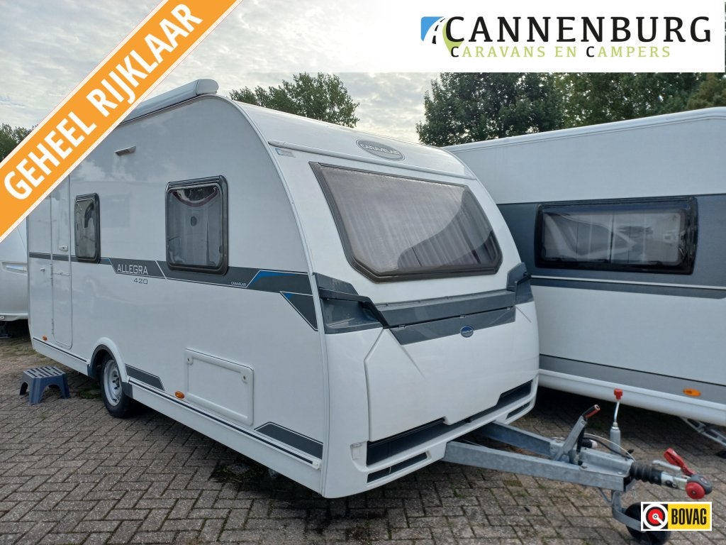 Caravelair Allegra 420 cassette-voortent-etc, Treinzit, Caravelair, Tot en met 4, Dwarsbed