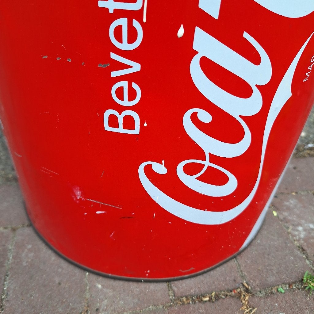 Coca Cola Kruk / Blik / Opberger, Ophalen, Gebruikt, Gebruiksvoorwerp, -