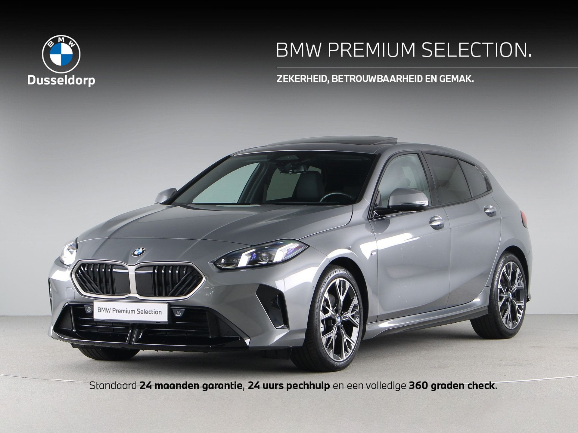 BMW 1 Serie 120 M-Sport | Trekhaak | Panoramadak (bj 2025), Dealer onderhouden, Gebruikt, 156 pk, Met garantie (alle)