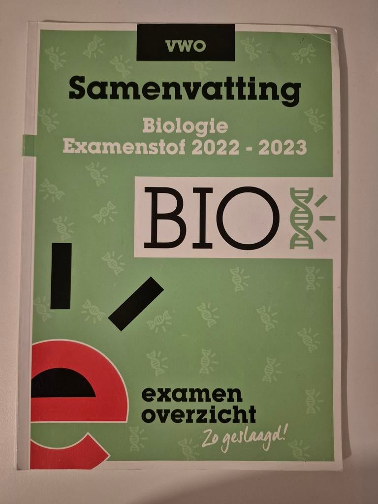 VWO Biologie Samenvatting Examenstof 2022-2023, Ophalen of Verzenden, Beta, Zo goed als nieuw, Onbekend