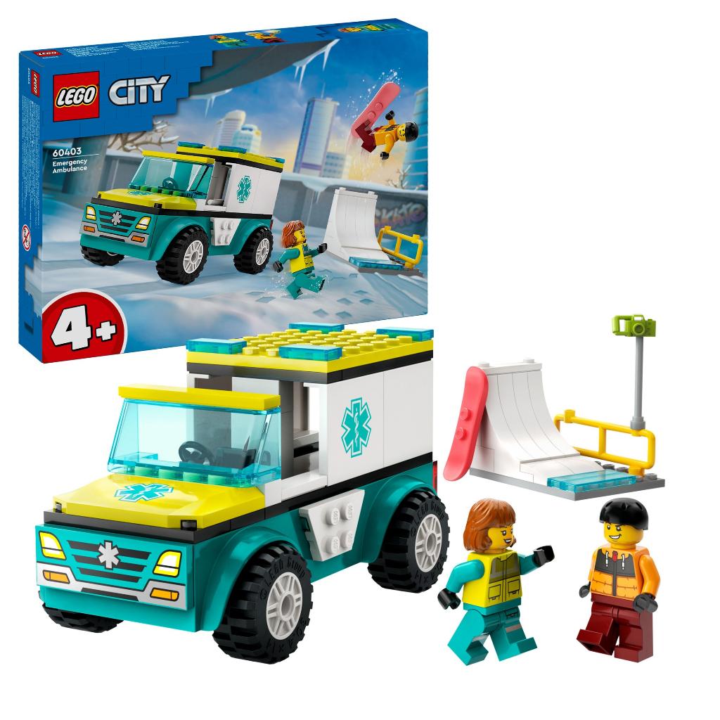 LEGO City 60403 Ambulance en Snowboarder 79 delig, Ophalen of Verzenden, Nieuw, Complete set, Lego