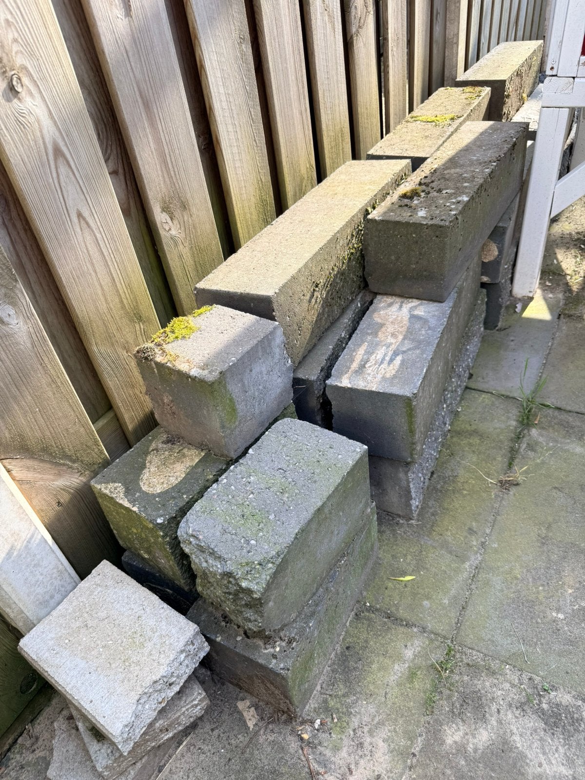 Blokken voor borders, Tuin en Terras, Tegels en Klinkers, Ophalen, Gebruikt, Overige typen, Minder dan 5 m²