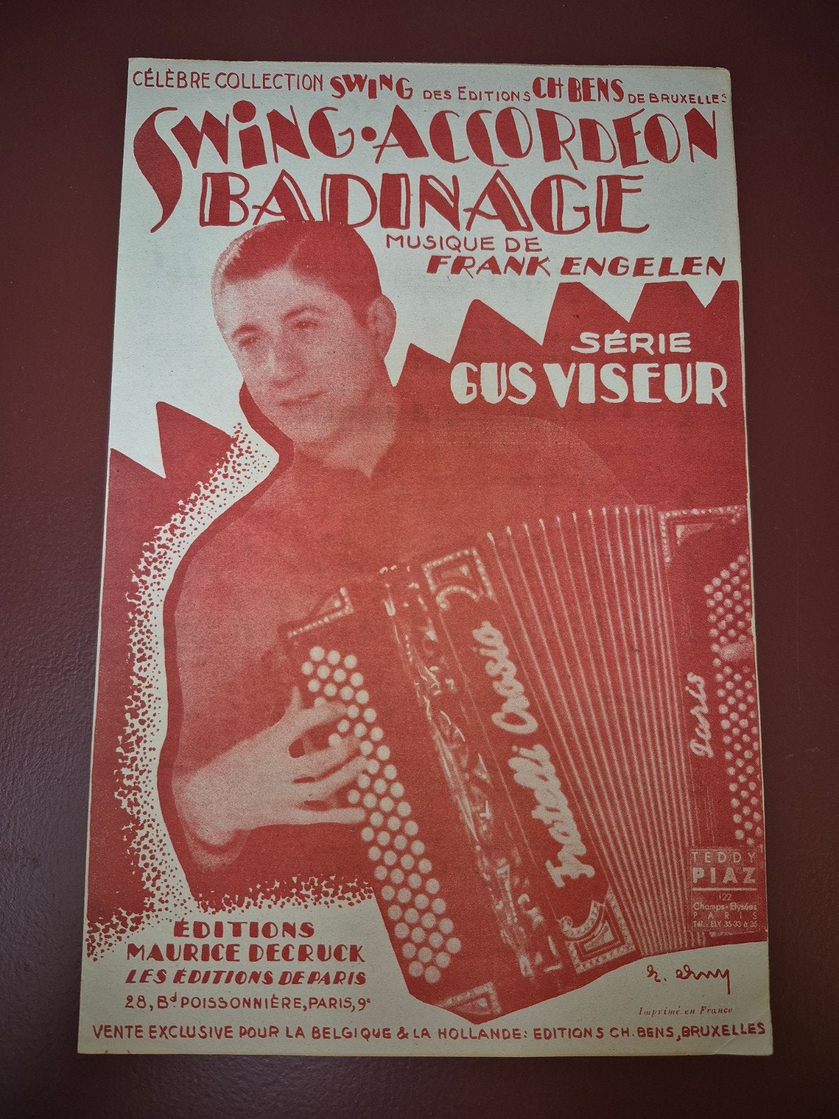 Badinage - Frank Engelen Accordeon Solo Muziekblad, Gebruikt, Ophalen of Verzenden, Artiest of Componist, Jazz