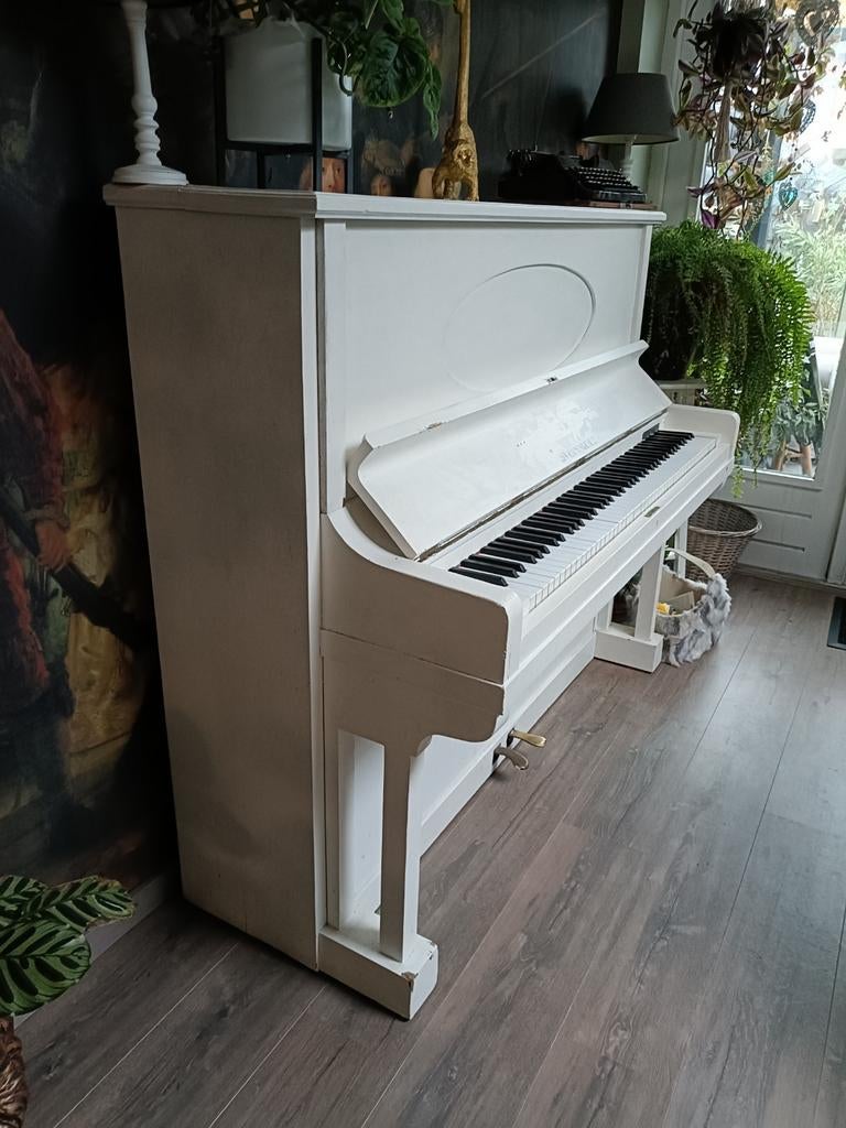Witte Steinmetz piano - recent gestemd, Ophalen, Gebruikt, Wit, Piano
