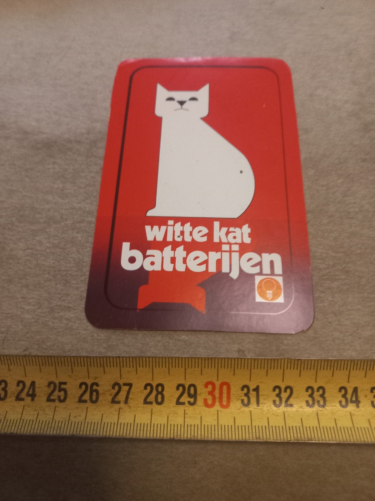 Vintage Witte Kat Batterijen, Verzamelen, Stickers, Gebruikt, Ophalen of Verzenden
