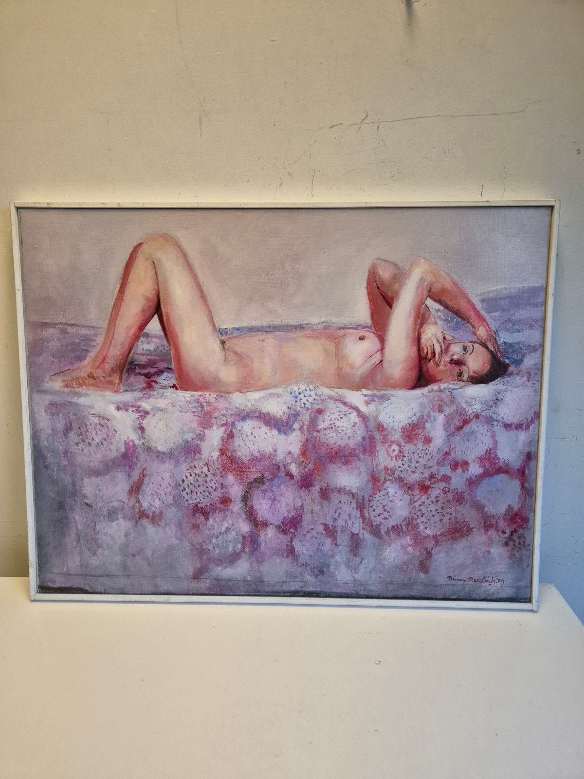 Schilderij 'Liggend Naakt' van Rinny Reulink (1979), Ophalen of Verzenden, Gesigneerd, Figuren