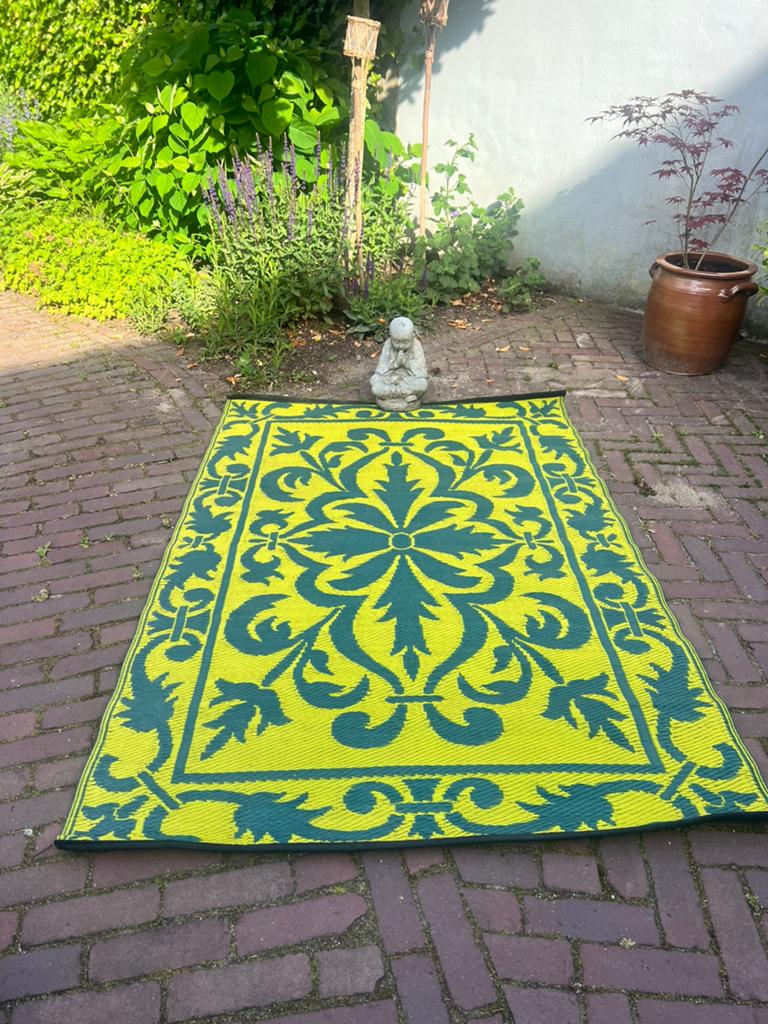 Kleed voor buiten van plastic, Ophalen, Zo goed als nieuw, Groen, Rechthoekig