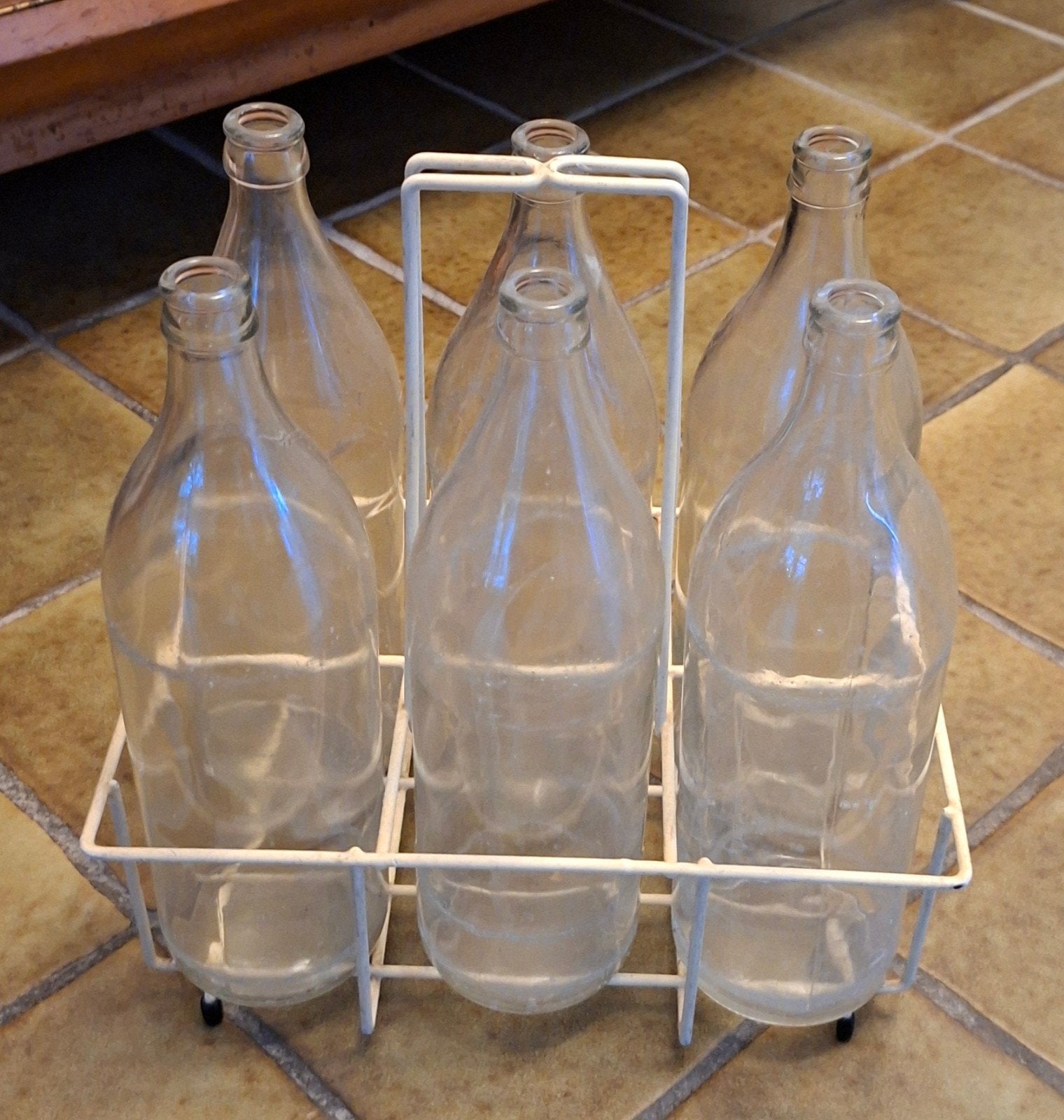Vintage flessenrek melkflessen, Ophalen of Verzenden