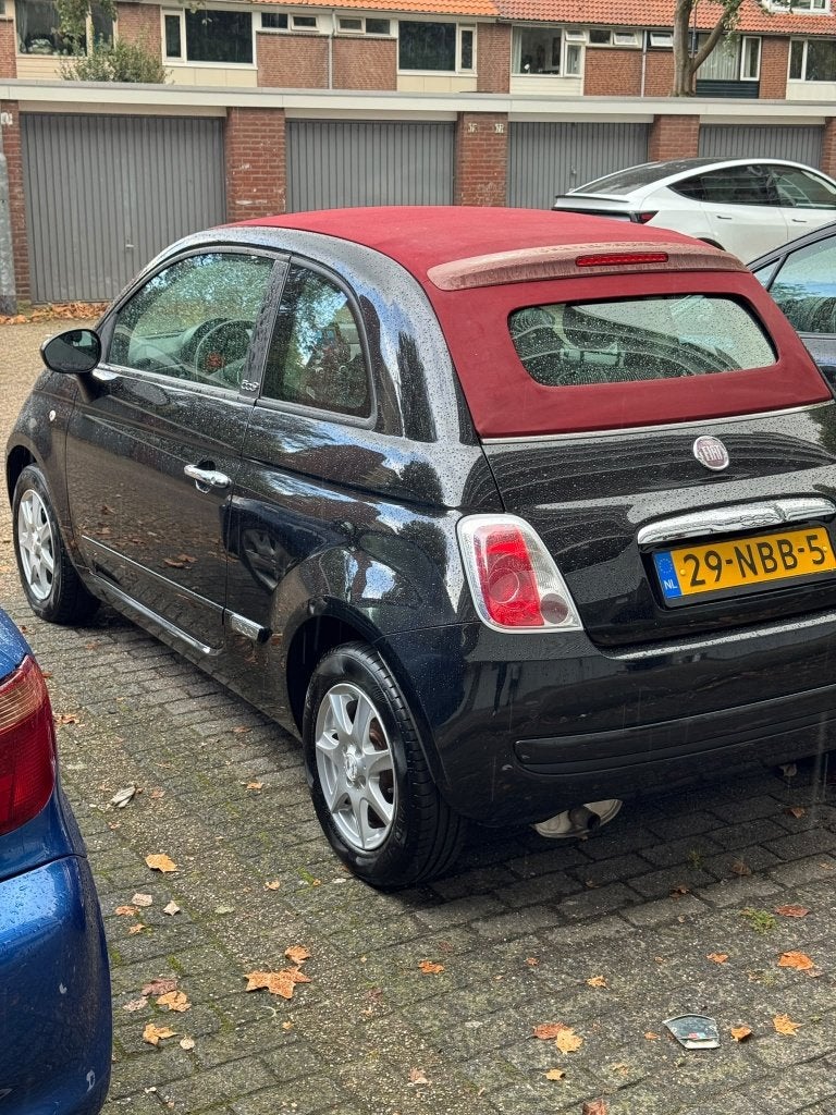Fiat 500 C 1.2 AUT  2010 Zwart, Stof, 1242 cc, 4 cilinders, Cabriolet