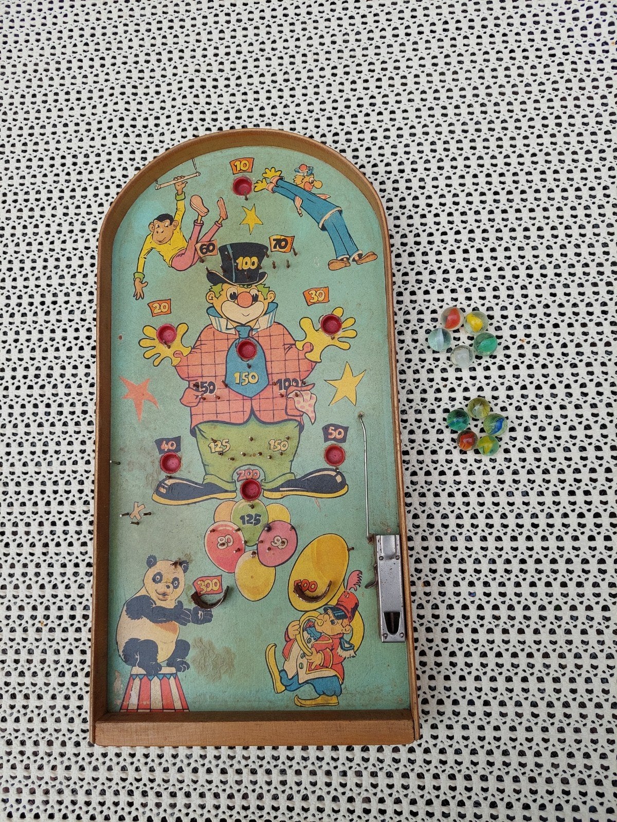 Antiek Tafel Knikkerspel / Flipperkastje Jaren '50, Ophalen of Verzenden