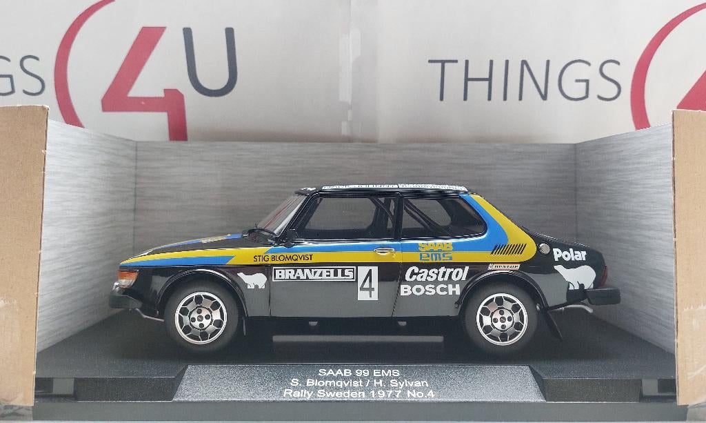 MCG 1:18 Saab 99 EMS No.4, Rally Zweden 1977 Blomqvist, Ophalen of Verzenden, Nieuw, Auto, Overige merken