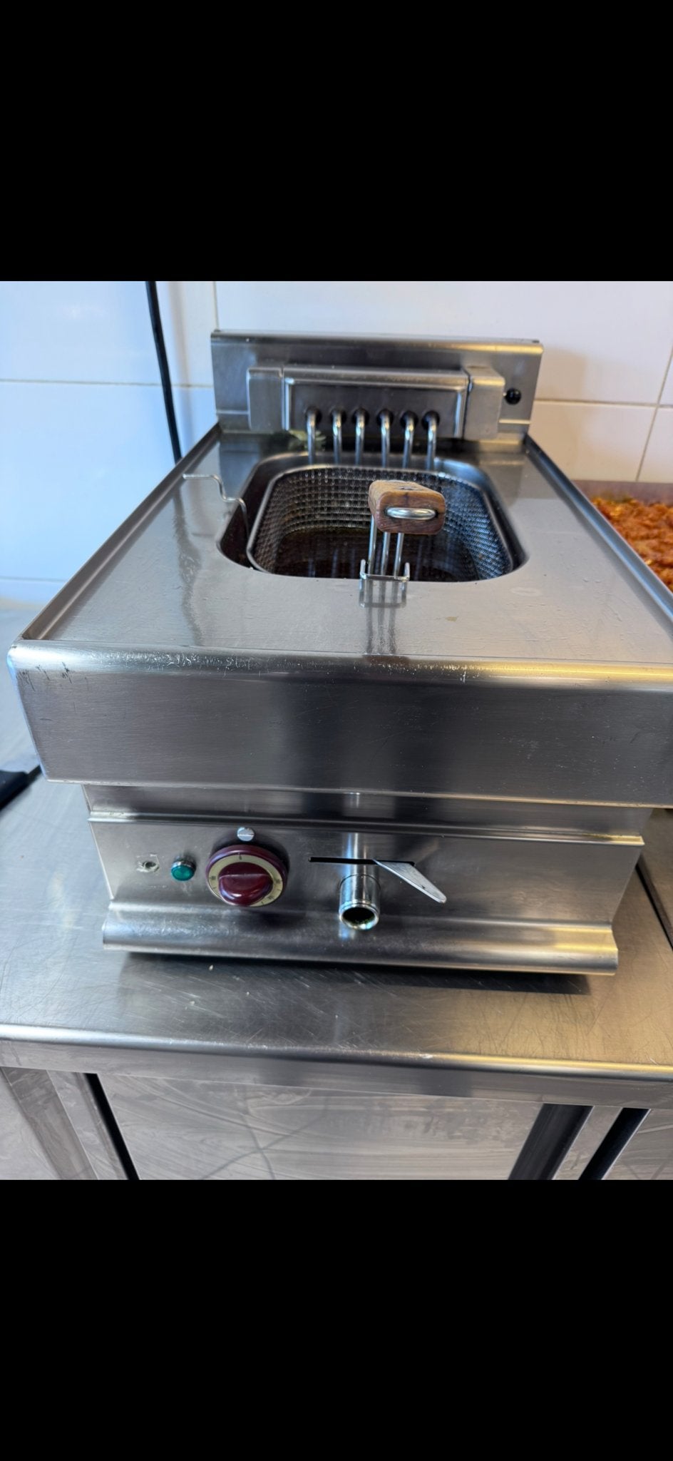 Professionele RVS Frituurpan - Gebruikt, 4 liter of meer, Ophalen of Verzenden, Gebruikt, Uitneembare binnenpan