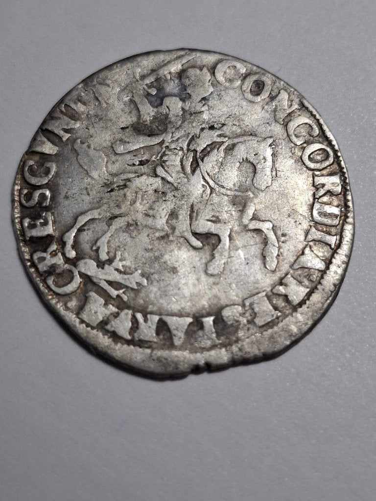 Zilveren rijderschelling 6 stuiver 1690 Deventer - Fraai/ZF-, Vóór koninkrijk, Zilver, Losse munt, Overige waardes