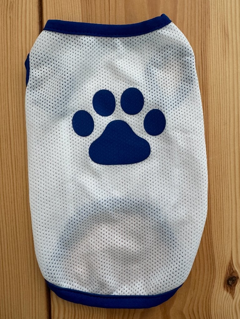 Hondenpakje / shirt Wit Blauw Baseball - XS (kleine honden), Ophalen of Verzenden, Zo goed als nieuw, Hondenshirt, XS