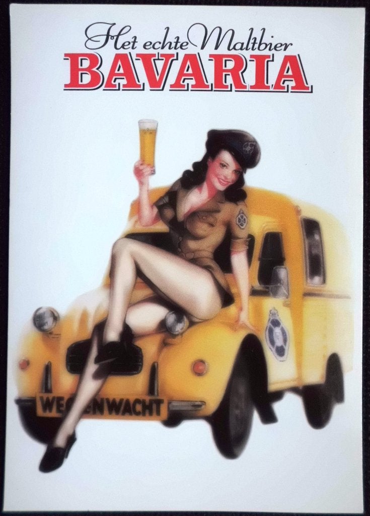 Bavaria ANWB Citroen 2CV pinup - auto bier reclame, Ophalen of Verzenden, 1980 tot heden, Ongelopen, Cultuur en Media