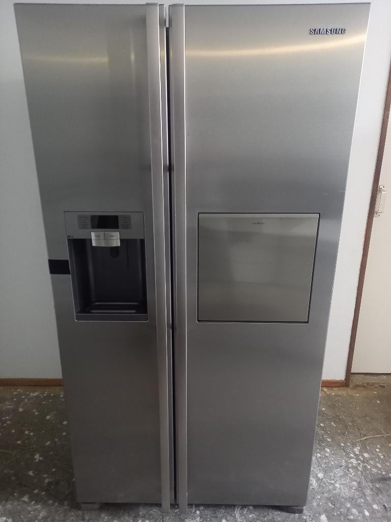 Luxe RVS Amerikaanse koelkast van SAMSUNG, Witgoed en Apparatuur, Koelkasten en IJskasten, Ophalen, Gebruikt, 200 liter of meer