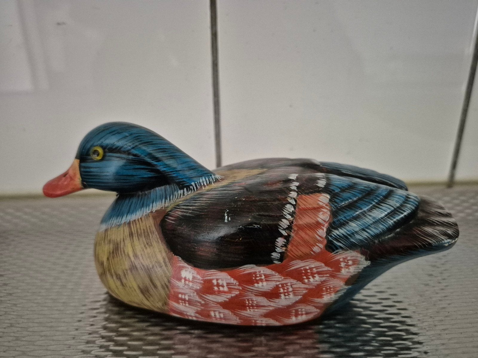 Decoratieve Mandarijneend - Handgeschilderd, Meerkleurig, Overige materialen, Ophalen of Verzenden, Landelijk