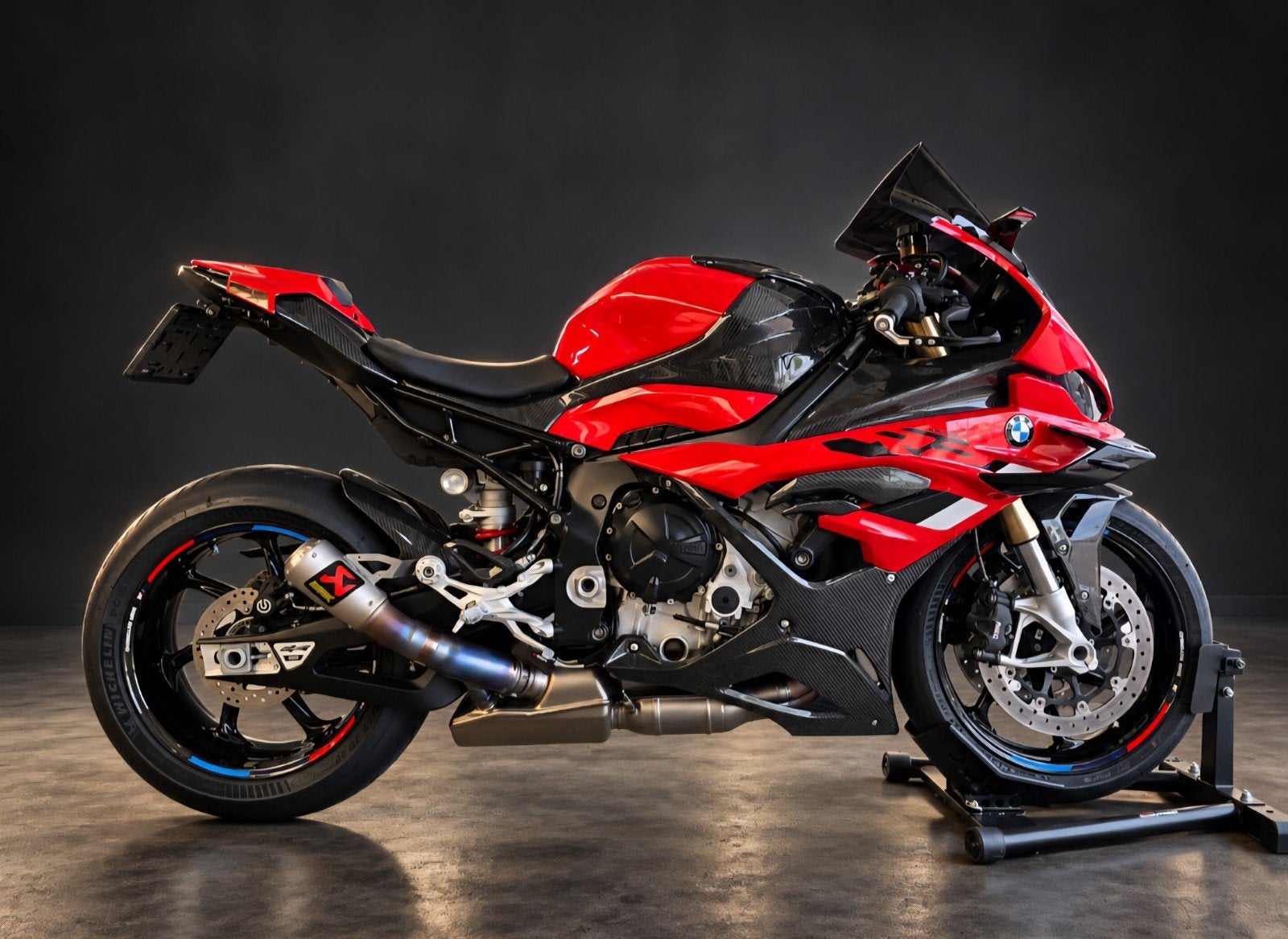 BMW S1000RR Akra Carbon Full options, Super Sport, Handgeschakeld, ABS, Gebruikt
