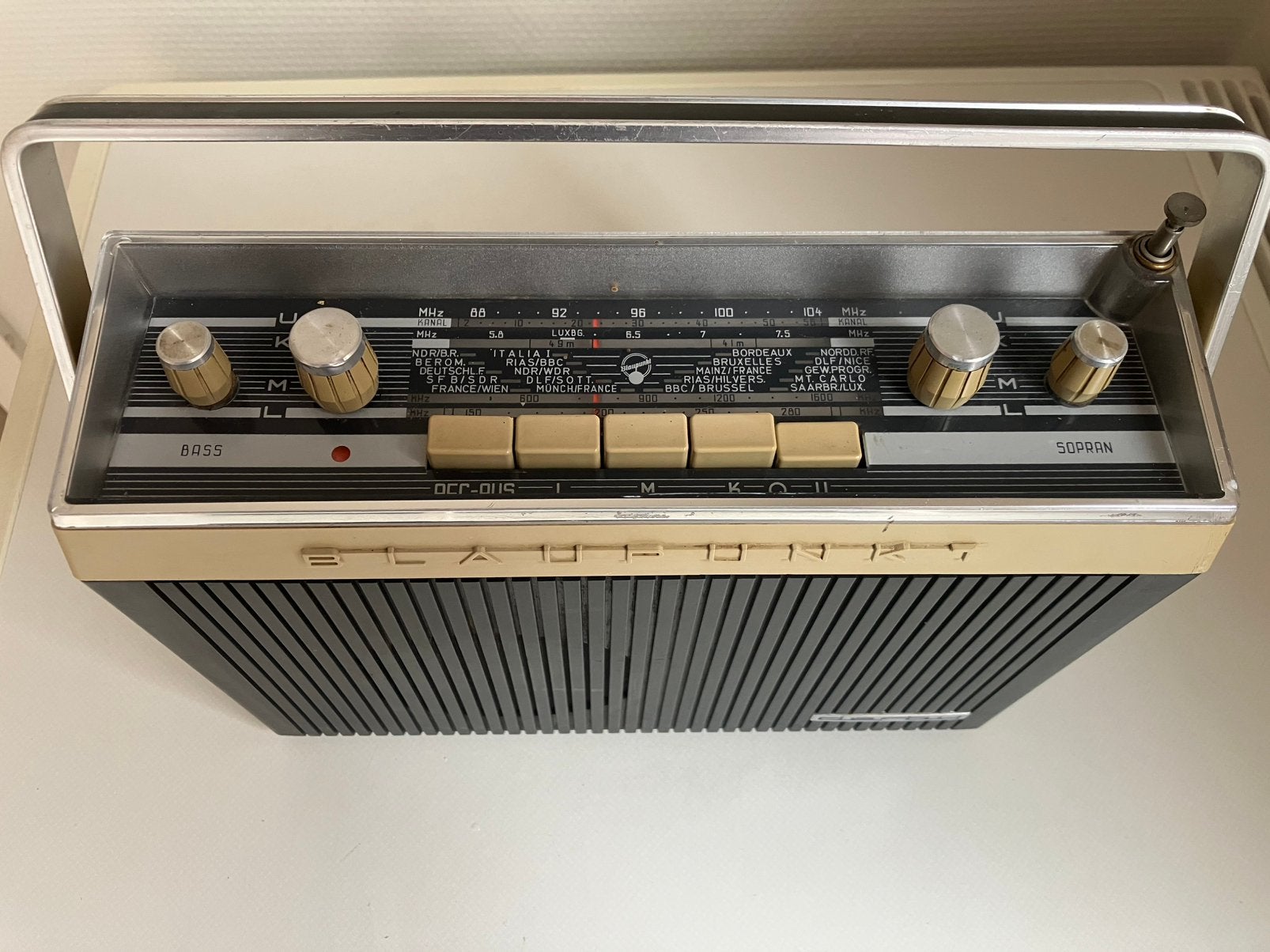 Blaupunkt Derby draagbare (auto)radio oldtimer, Ophalen of Verzenden, Gebruikt