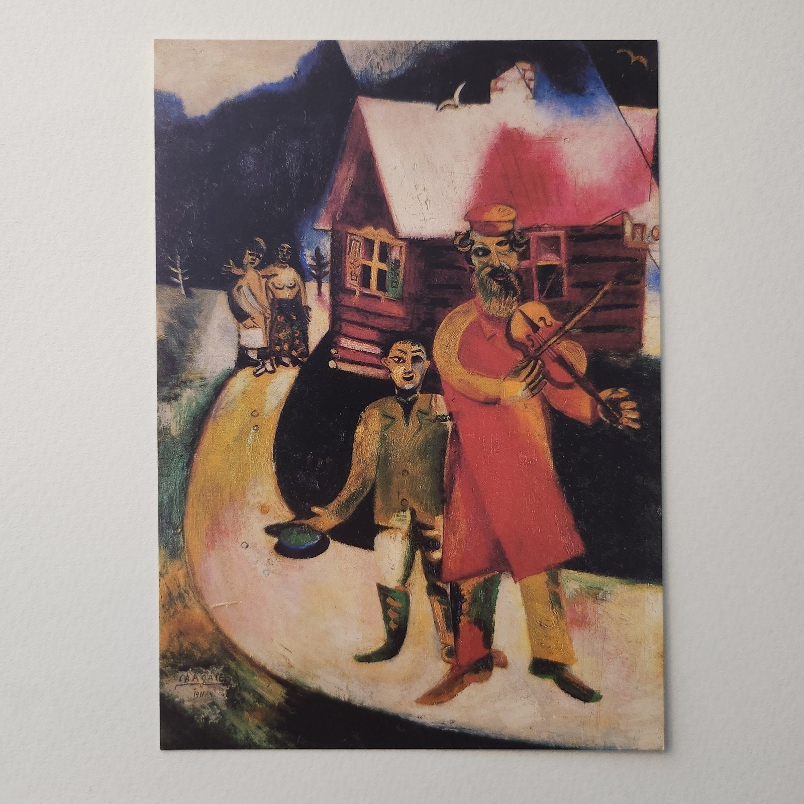 A1 Kunstkaart Marc Chagall - Le violoniste (De violist), Verzenden, Voor 1920, Ongelopen, Cultuur en Media
