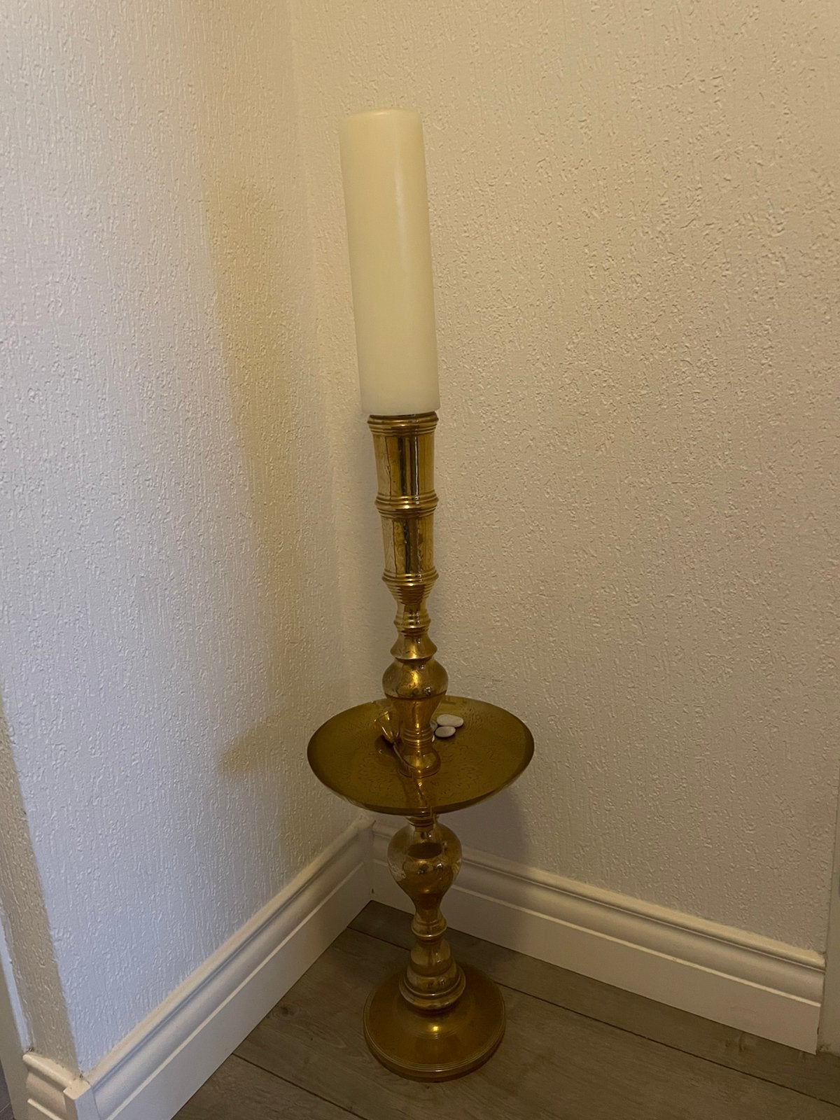 Grote Vintage Marokkaanse Messing Vloerkandelaar, Ophalen, Koper of Brons