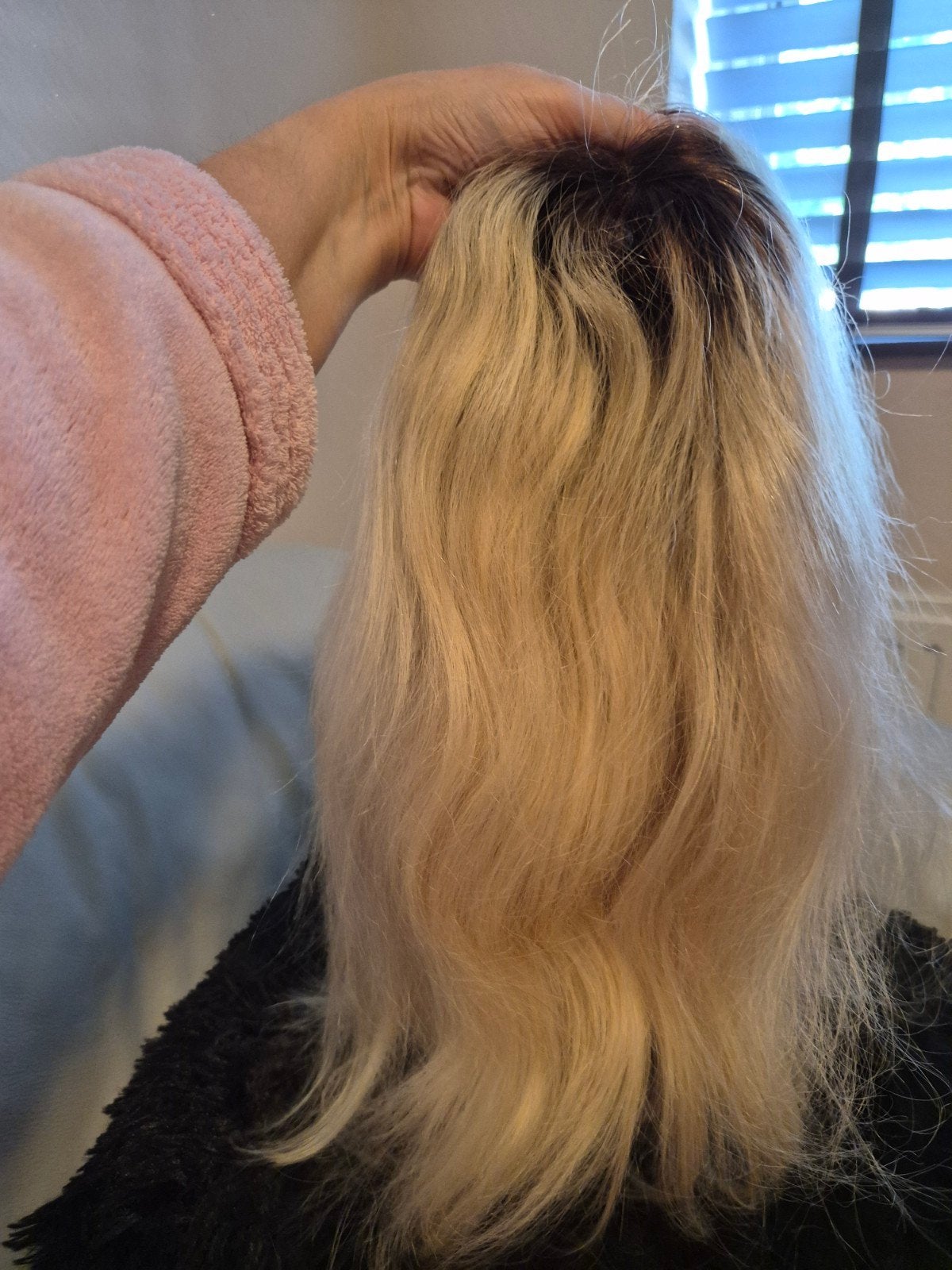 lace wig pruik echt haar haarwerk, Verzenden, Zo goed als nieuw, Pruik of Haarverlenging