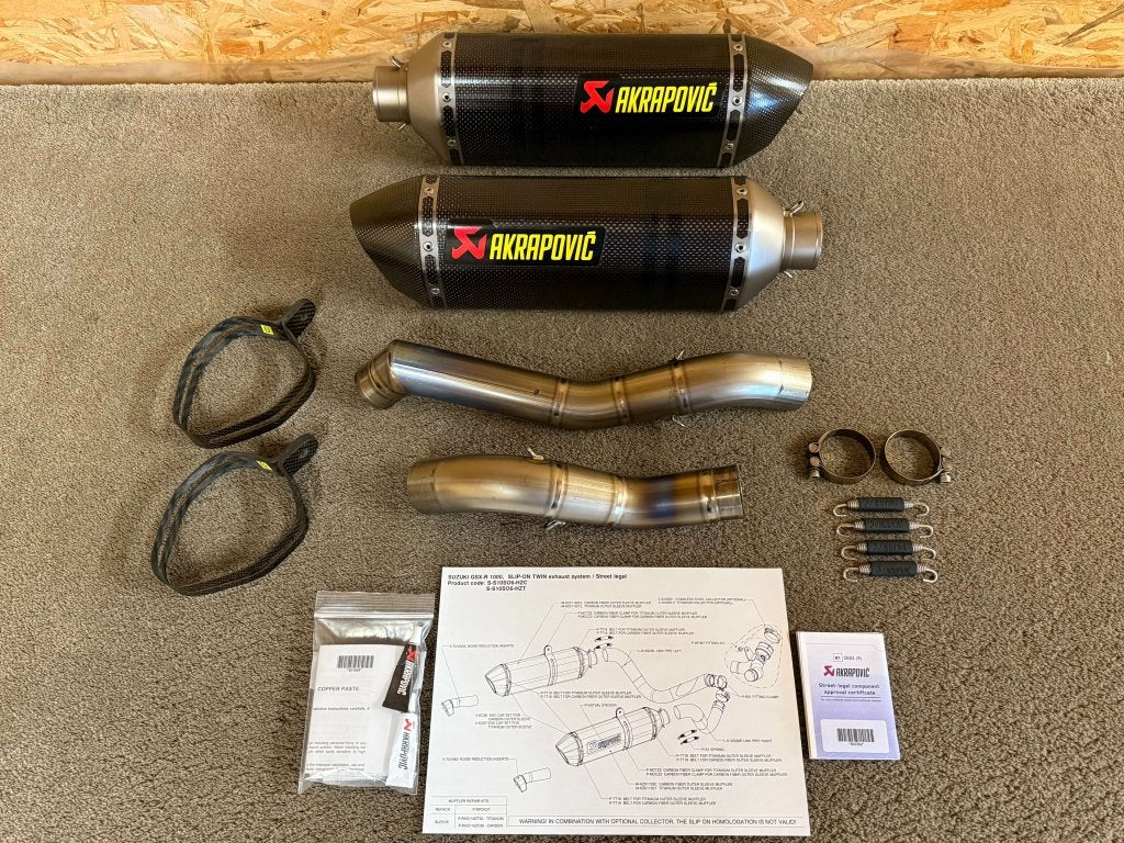 Akrapovic uitlaten dempers GSX-R1000 GSXR1000 09-11 K9 L0 L1, Motoren, Gebruikt, Verzenden, Media@akrapovic.com, Malo Hudo 8a, Ivančna Gorica, 1295, SI