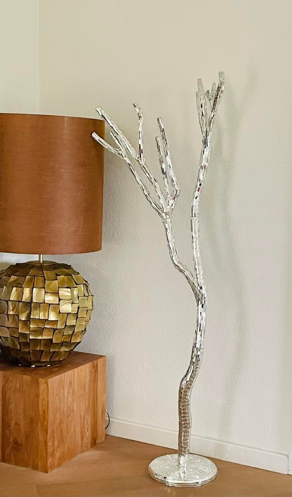 Decoratief Mozaïek spiegelboom Eric Kuster stijl, Ophalen, Metaal, Zilver, Handgemaakt
