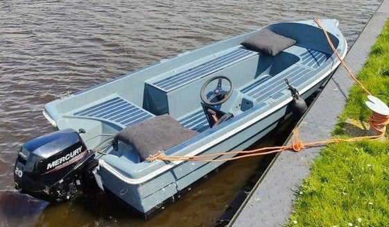 TEXAS 440 met 20pk 4 takt +trailer consoleboot motorboot, Watersport en Boten, Vis- en Consoleboten, Ophalen, 10 tot 30 pk, Gebruikt