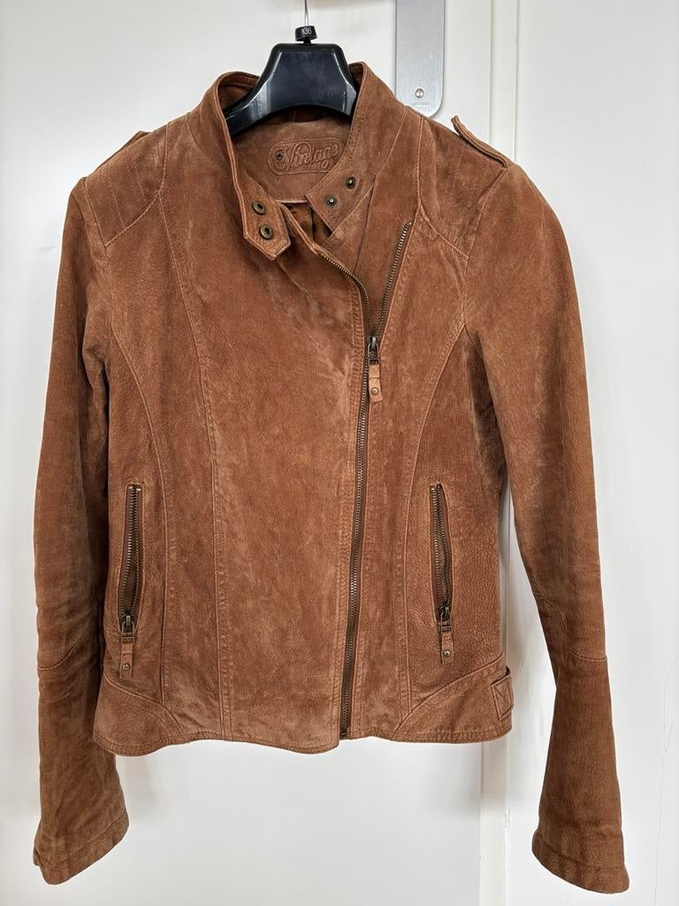 Leren jas, Kleding | Dames, Bruin, Ophalen of Verzenden, Zo goed als nieuw, Maat 36 (S)