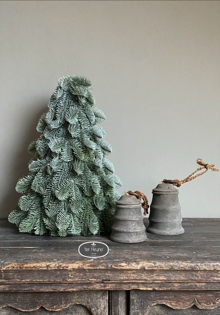 Houten klok touw L hout kerst klokje stoer sober landelijk, Verzenden, Nieuw, Grijs, Hout