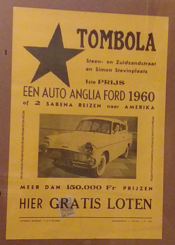 1960 Ford Anglia - vintage 1960 affiche, Verzenden, Zo goed als nieuw, A1 t/m A3, Film en Tv