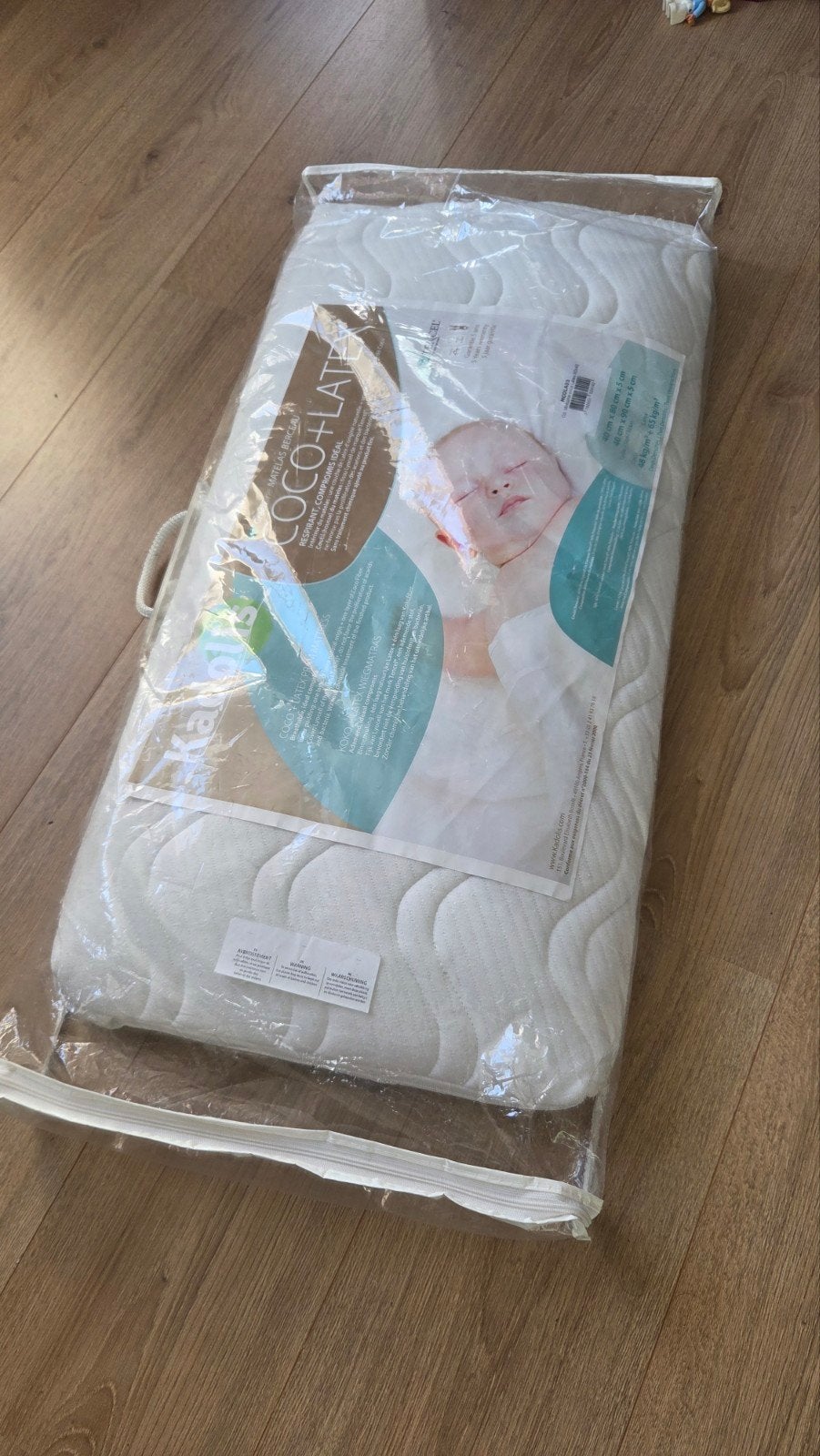 Kadolis Koko+Latex babymatras 80x40x5 cm, Ophalen, Zo goed als nieuw, Wieg