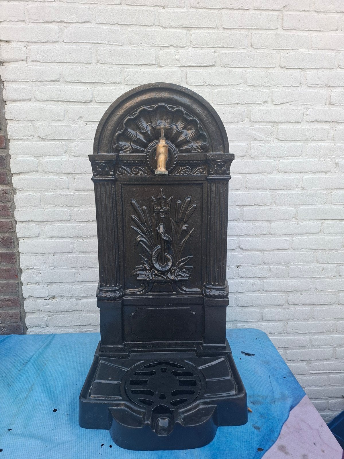 Muurfontein met Messing Kraan - Tuin & Terras, Ophalen, Nieuw
