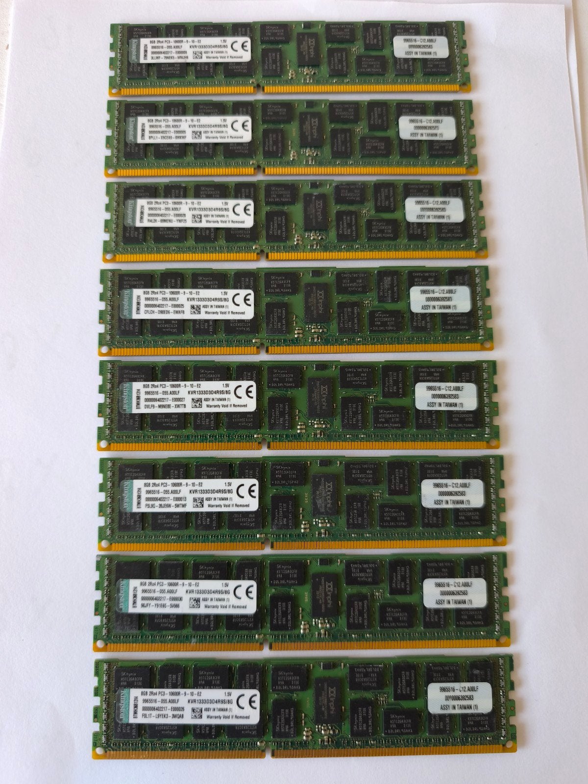 Kingston 8GB DDR3 ECC Registered server-geheugen (8 stuks), Computers en Software, Gebruikt, Server, 8 GB, DDR3