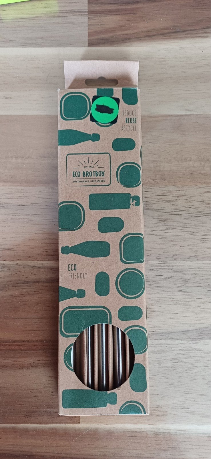 ECO Brotbox RVS Rietjes (4 stuks) + Borstel - Nieuw, Ophalen of Verzenden, Nieuw, Metaal, Overige merken
